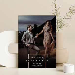 Squared Away Modern Vertical Photo Save The Date