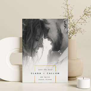 Squared Away Modern Vertical Photo Save The Date