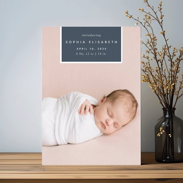 Squared Away | Silver Foil Birth Announcement (Creator Uploaded)