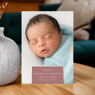 Squared Away   Silver Foil Birth Announcement
