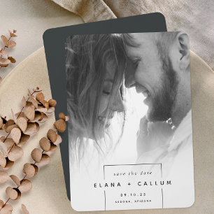 Squared Away Simple Modern Vertical Photo Save The Date