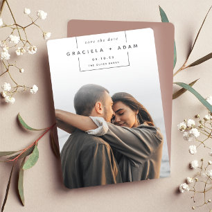 Squared Away Simple Modern Vertical Photo Save The Date