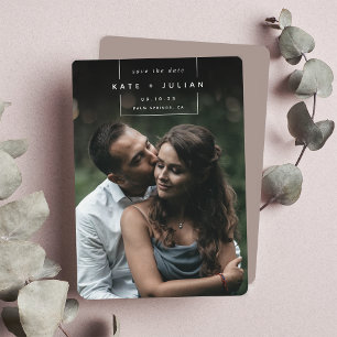 Squared Away Simple Modern Vertical Photo Save The Date