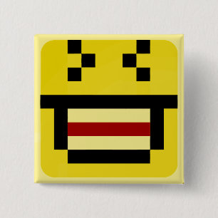 squared big laugh 15 cm square badge