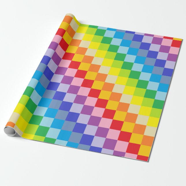 Squared Broader Spectrum Rainbow Wrapping Paper (Unrolled)