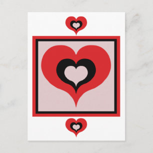 Squared heart postcard