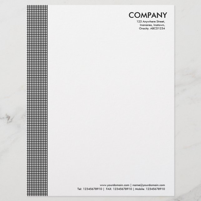 Squared Margin - Black Letterhead Template (Front)
