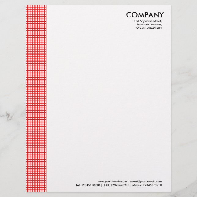 Squared Margin - Red Letterhead (Front)