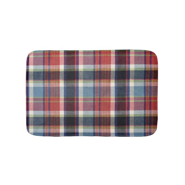 Squared Textile Texture Background. Bath Mat (Front)