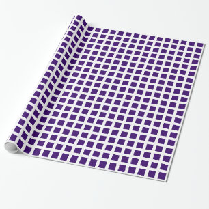 Squares 02 - Deep Purple on White Wrapping Paper