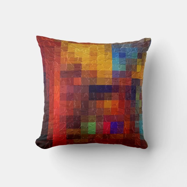 Squares Abstract Art | Modern Geometric Pattern Cushion (Front)