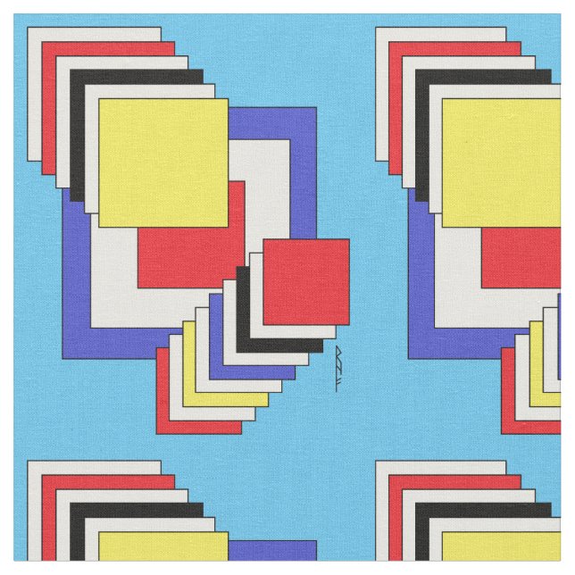 Squares Abstract Fabric (Close Up)