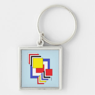Squares Abstract Key Ring