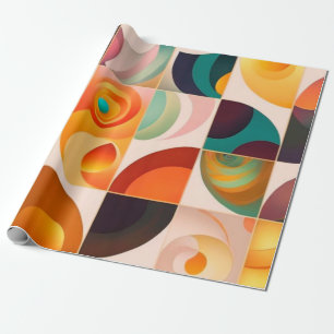 Squares Abstract Retro Modern Collection Wrapping Paper