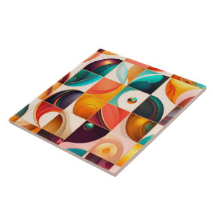 Squares Abstract Retro Popular Collection Tile