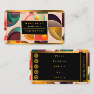 Squares Abstract Retro Trendy Collection Business Card