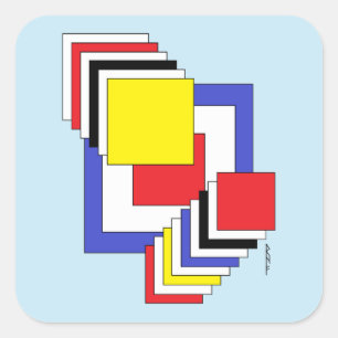 Squares Abstract Square Sticker