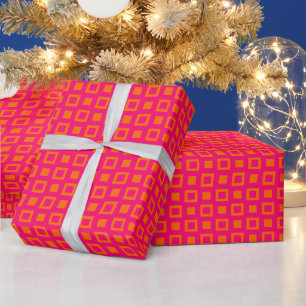 Squares and Boxes Pattern DIY Colours Rasp Pink Or Wrapping Paper