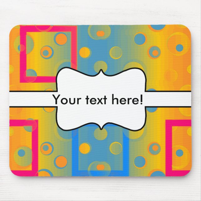 Squares and circles abstract design mouse mat (Front)