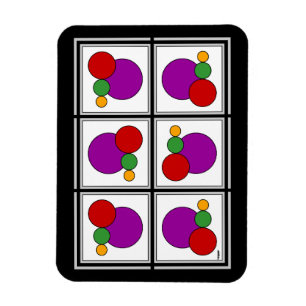 Squares and Circles Abstract Magnet