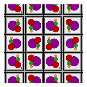 Squares and Circles Abstract Poster