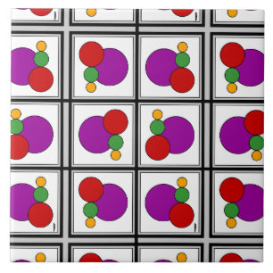 Squares and Circles Abstract Tile