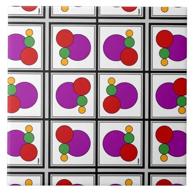 Squares and Circles Abstract Tile (Front)