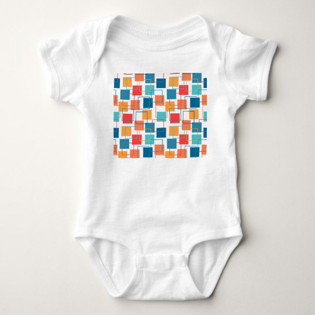 Squares and Outlines  Baby Bodysuit (Front)