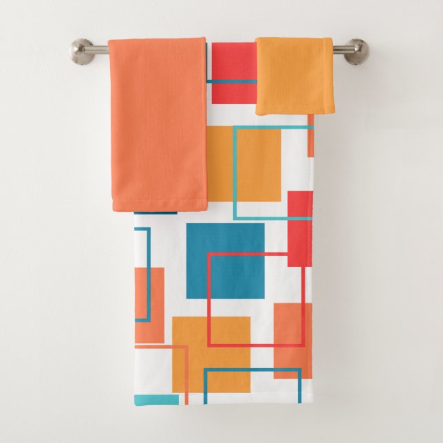 Squares and Outlines  Bath Towel Set (Insitu)