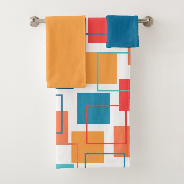 Squares and Outlines  Bath Towel Set (Insitu)