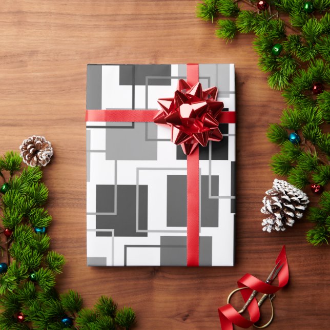 Squares and Outlines  Wrapping Paper (Holiday Gift)