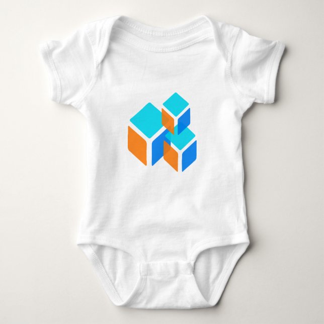 Squares Boxes Baby Bodysuit (Front)