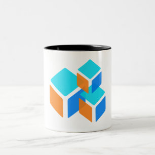 Squares Boxes Two-Tone Coffee Mug