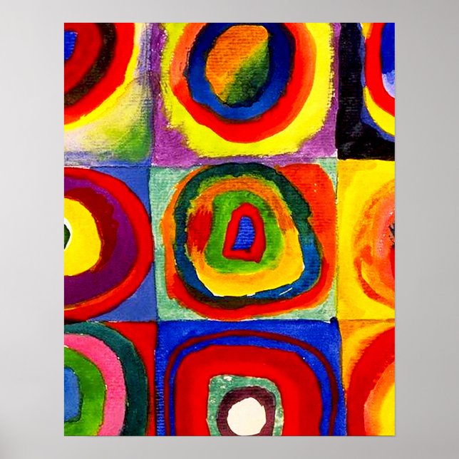 Squares Concentric Circles Farbstudie Kandinsky Poster (Front)