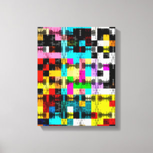 Squares Geometric colorful abstract art  Canvas Print