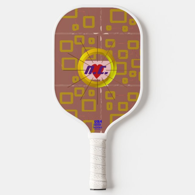 Squares Geometric Modern Sleek Pickleball Paddle (Front)