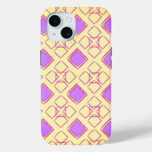 Squares in Purple Throw Pillow iPhone 15 Case