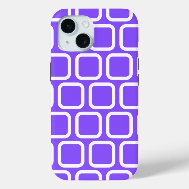Squares in White and Violet Throw Pillow Case-Mate iPhone Case (Back)
