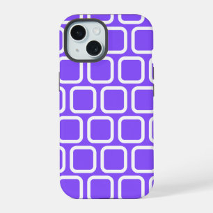 Squares in White and Violet Throw Pillow iPhone 15 Case