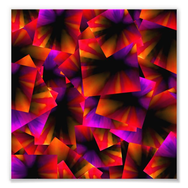 Squares Motif Geometric Pattern Photo Print (Front)