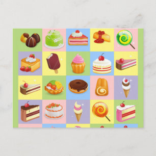 Squares of Treats Postcard