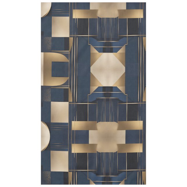 Squares on Blue AI art  Tablecloth (Front)