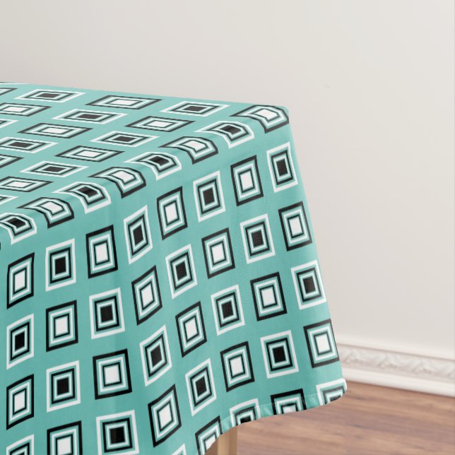Squares on Teal Tablecloth (In Situ)