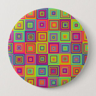 Squares Pattern 10 Cm Round Badge