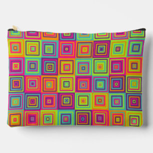 Squares Pattern Accessory Pouch