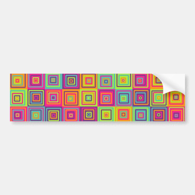 Squares Pattern Bumper Sticker (Front)