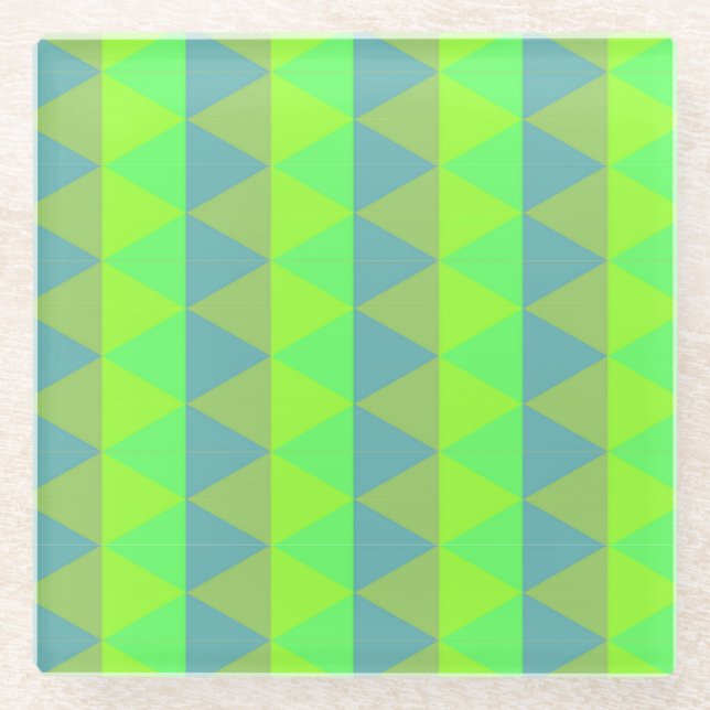 Squares pattern glass coaster (Front)