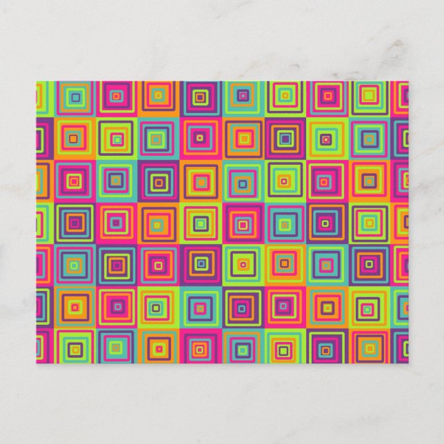Squares Pattern Holiday Postcard (Front)
