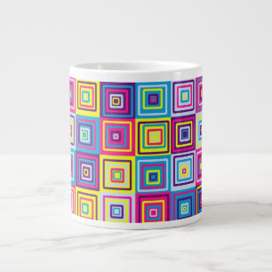 Squares Pattern Large Coffee Mug