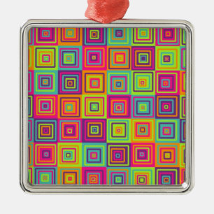 Squares Pattern Metal Tree Decoration